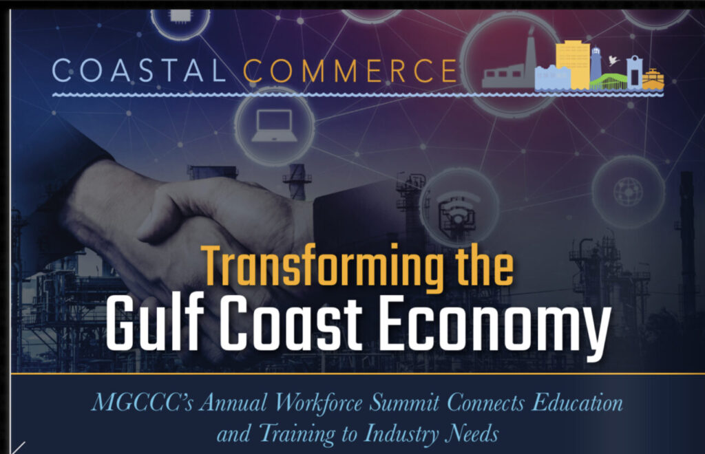 MGCCC 2025 Workforce Summit headline with event overview and speaker photo from South Mississippi Living magazine.